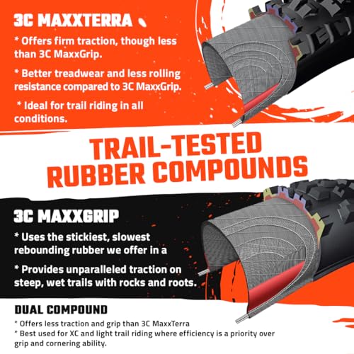 Maxxis Minion DHF - 3C MaxxTerra - 27.5x2.30 - EXO Protection Casing, E25 Ebike Rating | Gold Standard of Gravity Tread