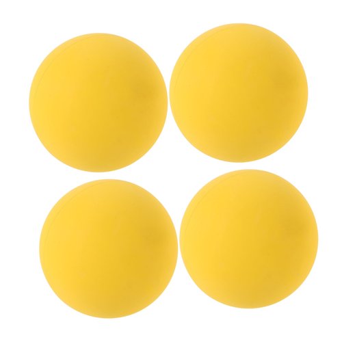 BESTonZON 4pcs High-Visibility Rubber Racket Balls for Beginner Training Practice Exceptional Elasticity Vibrant Yellow Hollow Core Design for Rebound Skill Development