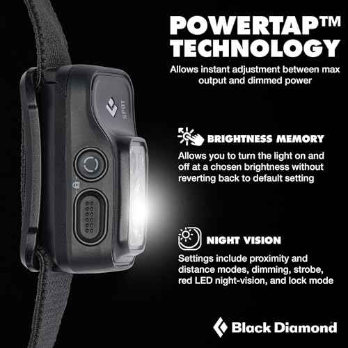 BLACK DIAMOND Spot 400 Headlamp | 400 Lumens Brightness, Dimmable | Waterproof & Durable | 3X AAA Battery Operated (Included) | Black