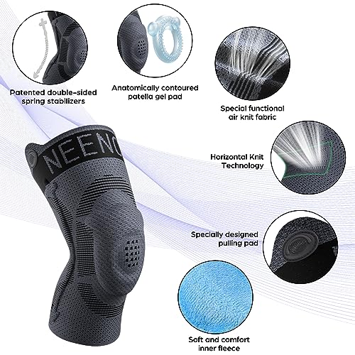 Kids Knee Brace Sleeve - Black Large Youth Compression Support for Boys & Girls