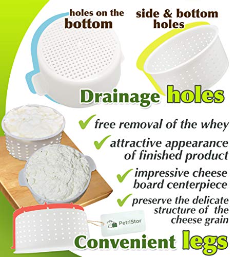 Cheese Making Kit with 9 Molds for Soft and Hard Cheese - Beginners Set