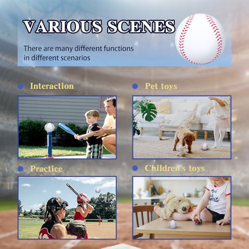 White Foam Baseballs 4 Pack - 9 Inch Soft Training Balls with Drawstring Bag