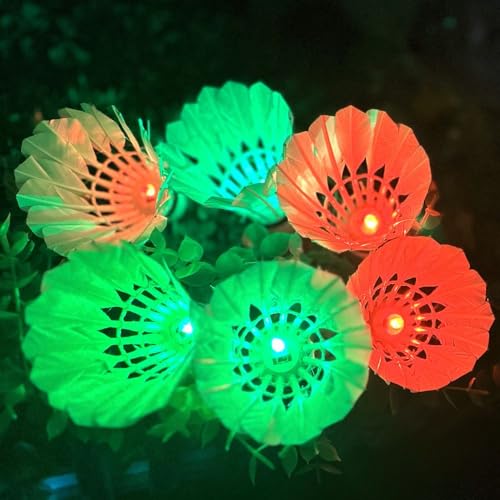 Inngree LED Badminton Birdies, LED Colourful Shuttlecock Dark Night Goose Feather Glow Birdies Lighting Outdoor Indoor Sport Activities (Colourful-6pcs)