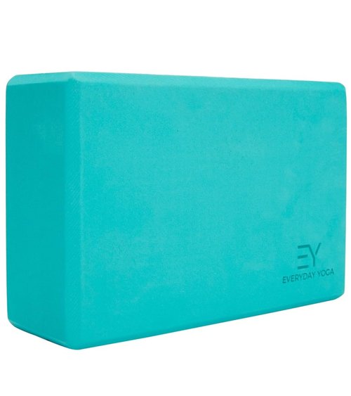 Everyday Yoga Block Soft Non-Slip Foam Surface for Stability, Balance, and Deepen Stretches - Ideal for Yoga, Pilates, and Meditation Accessories - Aqua