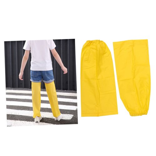 PRETYZOOM 1 Pair Waterproof Leg Cover Slip Rain Leg Cover Gaiters Overshoes Stain Rain Pants Waterproof Trousers Rain Leg Lightweight Hiking Covers Yellow