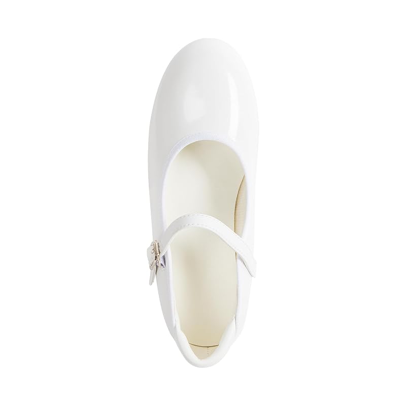 Mary Jane Tap Dance Shoes for Kids - Shiny White +8 Toddler Variation