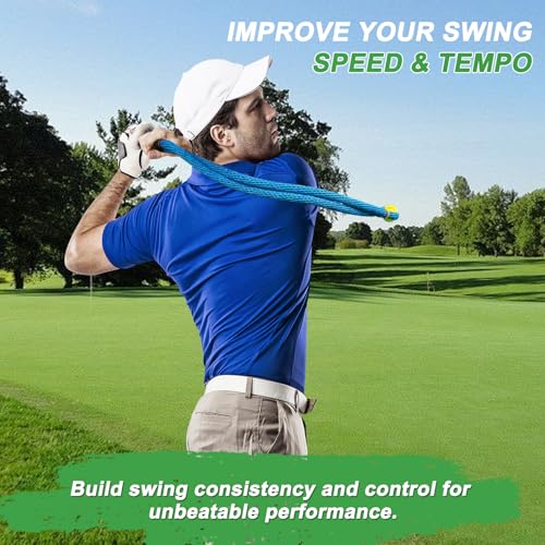 Golf Rope Swing Trainer Blue - Speed, Rhythm, Flexibility & Strength Practice Aid