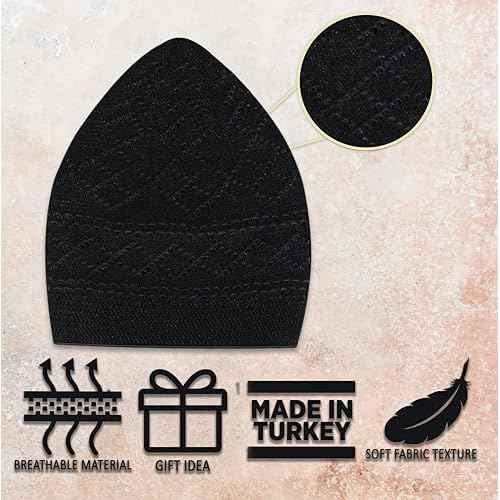 Kufi Hats for Men, Muslim Clothes for Men,%100 Breathable Skull Beanie, Crochet Cap, Handicraft Taqiyah, Cufi, Kufe