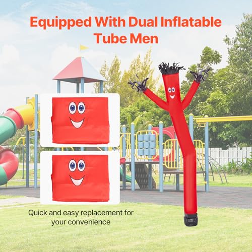 Inflatable Tube Man Set - 6 Ft Tall Wacky Waving Inflatable Dancing Figure with Waterproof Blower for Outdoor Advertising & Events