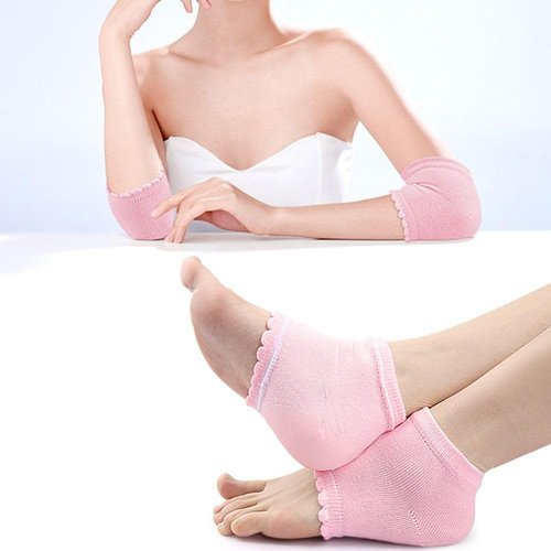 Eficentline 1-Pairs Cotton Elbow Sleeves with Gel Pads - Breathable Moisturizing Covers (5.12 x 2.87 Inch)