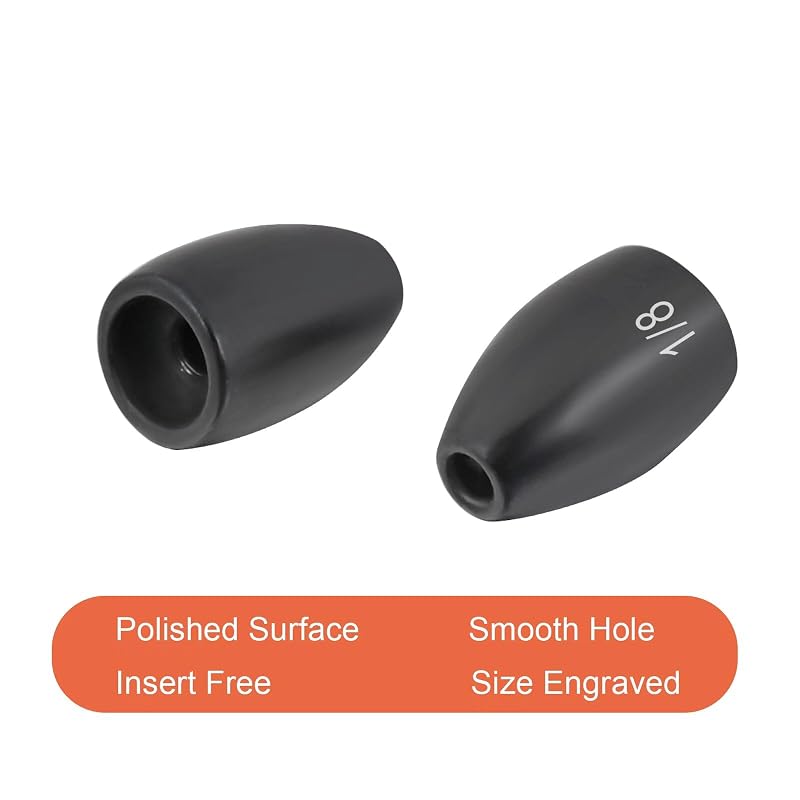 Tungsten Flipping Weights 1/8 oz - 3/8 oz, 12 pcs Black Variation: No Chip Black+1/8 oz