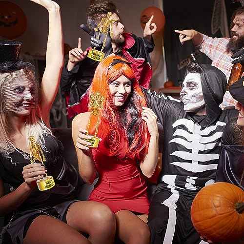 Halloween Trophy Skeleton Trophies for Kids Adults, 6 Pack Halloween Skeleton Funny Trophy Plastic Tropies for Contest Awards, Halloween Party Prizes for Adults Party Supplies