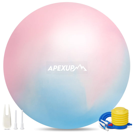 APEXUP Yoga Ball, 660 lbs Anti-Burst Exercise Ball with Pump, 5 Sizes (XL(27"~30") 75cm, Blue Pink)
