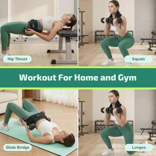 Adjustable Hip Thrust Belt for Dumbbells and Kettlebells – Non-Slip Glute Bridge Strap, Fits Up to 28.5 Inches