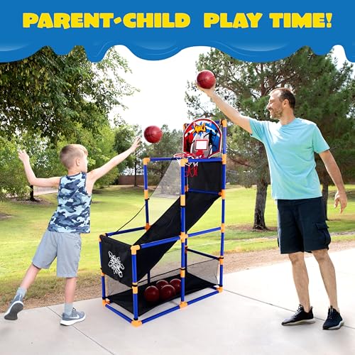 Joyin Arcade Basketball Game Set - Blue Classic Edition for Kids Indoor Outdoor Play