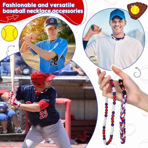 Easy Joy 8'' Baseball Paper Lanterns Sports Team Party Baseball Hanging Lantern Softball Party Decorations 3 Pieces