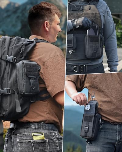 RXW Tactical Phone Pouch Black MOLLE Phone Holder Belt & Vest