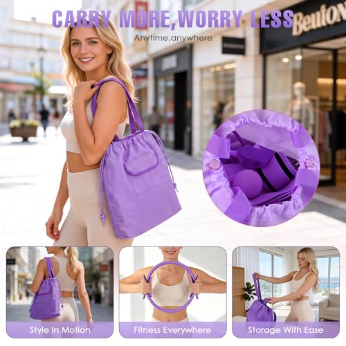 Home Pilates Kit with Ring Ball Resistance Bands Socks and Massage Ball