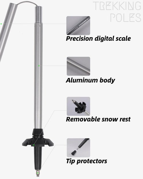 TianfuSpanda Collapsible Hiking Poles 2 Pack, 7075 Aluminum Alloy Trek Poles, Adjustable 45"-53" with Anti-Shock EVA Grips, 3-Section, 260lbs Ultralight Trekking Sticks for Snow Ice Rock Walking