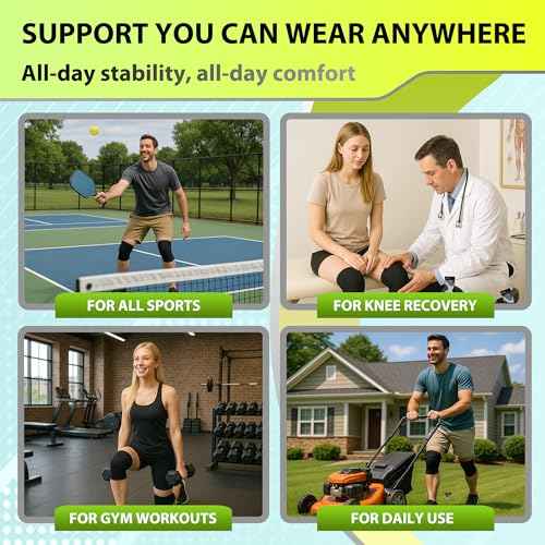 Knee Brace for Pain Relief Women & Men, 2 Pack Compression Knee Brace, Knee Support Sleeve for Running, Workout, Sports, Knee Braces for ACL, Meniscus Tear, Arthritis and Injury Recovery Black 2XL