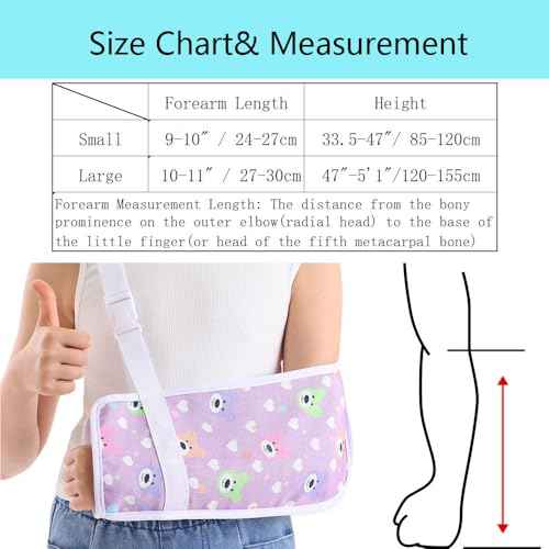 Kids Arm Sling for Broken Arm Torn Rotator Cuff Shoulder Elbow Wrist injury Printed Pediatric Child Toddler Brace Support for Children Girls with Lovely Bear (Small)