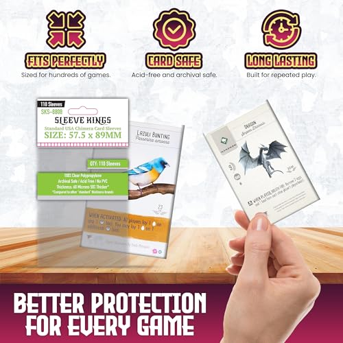 Medium Size Card Sleeves 57.5 x 89 mm - Clear 60 Micron Pack of 2 for Board Games