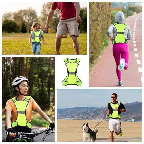 Reflective Running Vest High Visibility Running Gear with Large Pocket Night Lightweight Reflective Safety Vest