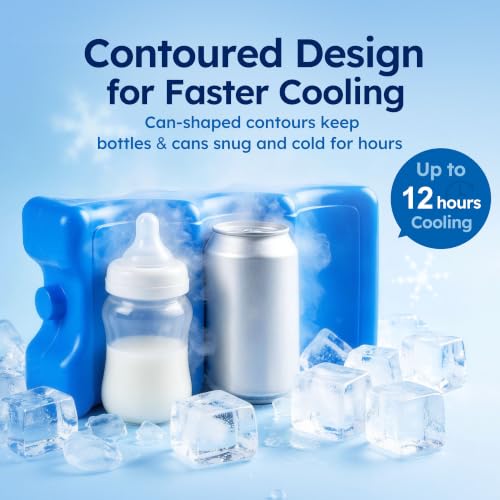 2-Pack Reusable Ice Packs for Cooler & Breast Milk Storage, Contoured Freezer Pack