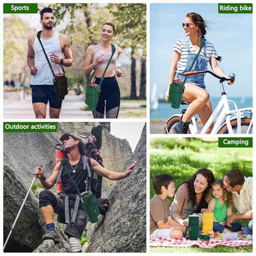 Water Bottle Carrier Bag with Phone Pocket Compatible with Stanley/Meoky 40 oz Tumbler with Handle,Water Bottle Holder Pouch with Adjustable Strap Compatible with Stanley Cup Accessories