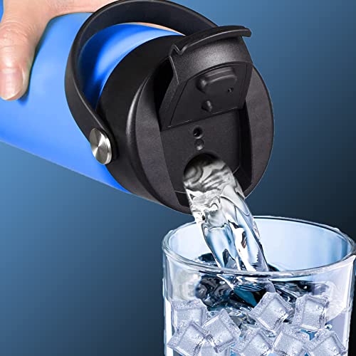 No.1 Black Hydro Flask Wide Mouth Lid Replacement with Flip & Strap - Leak-Proof