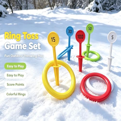 Outdoor Kids Ring Toss Game Set - Colorful Lawn Play for Ages 3+