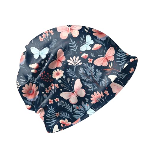 Deokke Butterfly Flower Slouchy Chemo Cap - Lightweight Head Wrap for Women Girls Men - Variation I-7-butterfly Flower