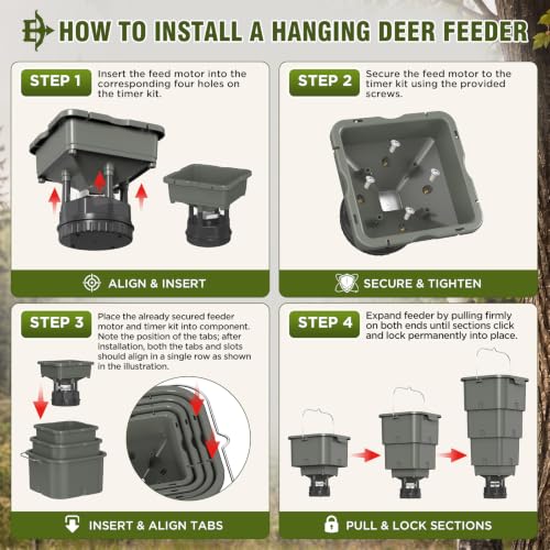 5 Gallon Hanging Deer Feeder with Programmable Digital Timer for Hunting