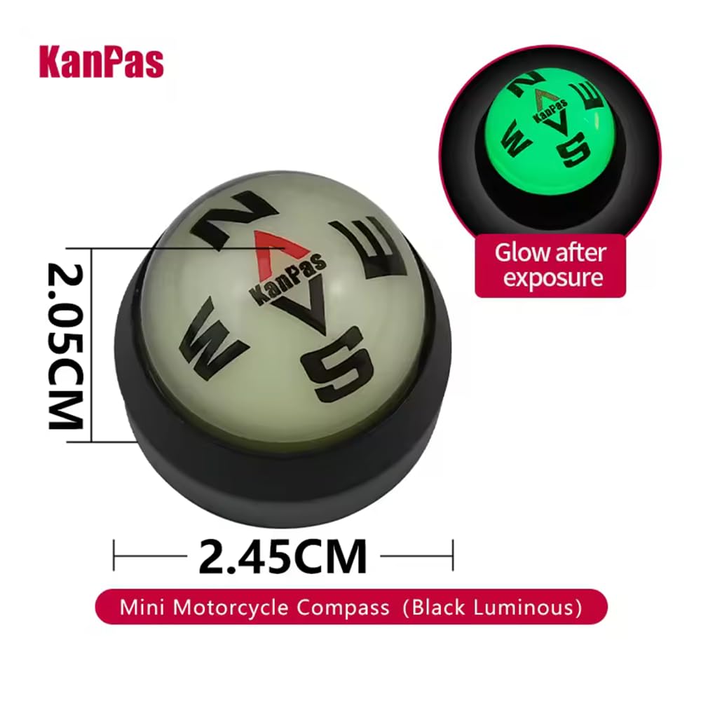 KanPas VA-20L Luminous EDC Ball Compass Free Angle Traditional Reading for Motorcycle
