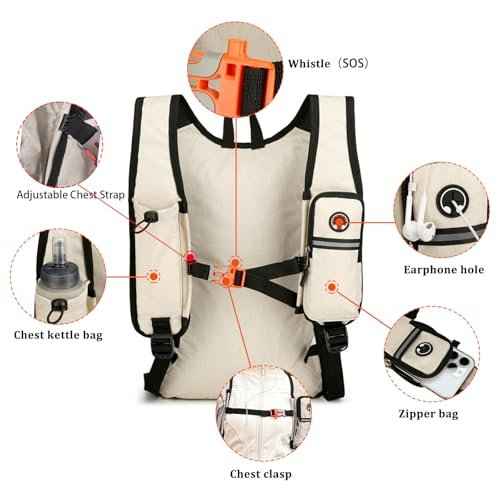 15L Small Hiking Backpack Foldable Ultralight Trekking Camping Outdoors Backpack for Women Men (beige)