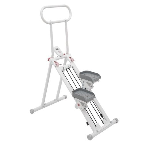 Stair Stepper for Home,Folding Cardio Stair Climber for Full Body Workout Exercise Climber Fitness Equipment,Stair Stepper Machine with Adjustable Handrail 300LBS Capacity (White)