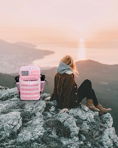 35L Pink Military Tactical Backpack with Molle System & Bottle Holder - Medium