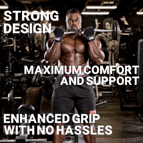 Large Platinum Lifting Gloves with Grip & Wrist Support for Gym Workouts