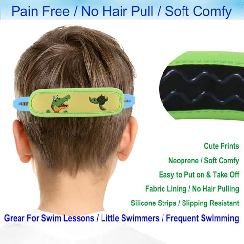 Kids Swim Goggles Age 2-6, Toddler Goggles No Hair Pull,Child Goggles Padded HeadBand