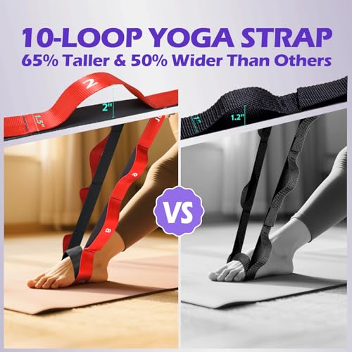 Red Non-Elastic Stretching Strap - Yoga, Pilates & Physical Therapy Bands