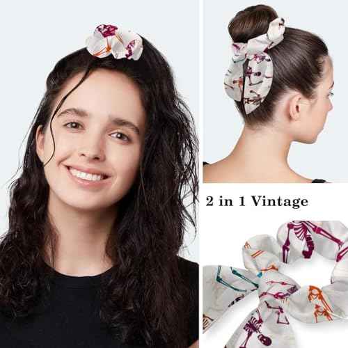 Women Working Cap with Buttons Bouffant Hat Autumn Leaves Nurse Scrub Caps Long Hair