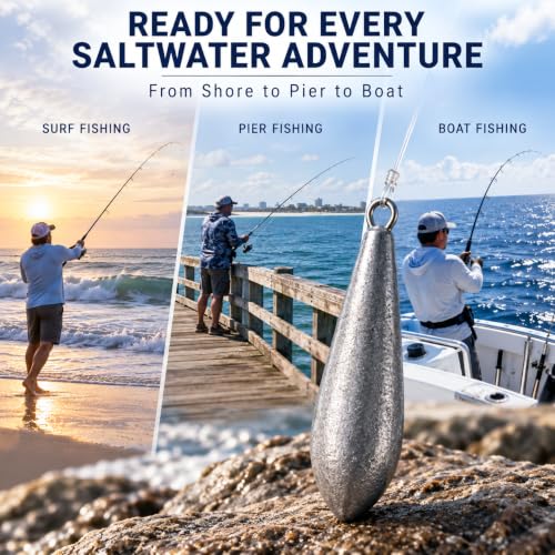 Fishing Weights Sinkers - 2 Ounce Drop Shot Lead Weights for Bass Fishing - 8 Pack