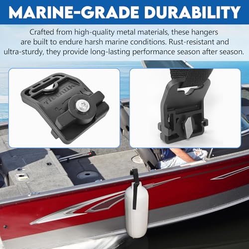 2 Pack Adjustable Boat Fender Hangers for Lund Sport Track System No Drilling Easy Install