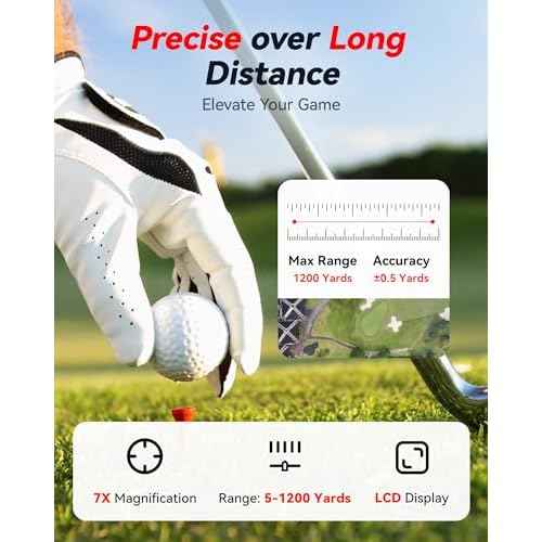REDTIGER Golf Rangefinder, 7X Magnification 1200 Yards Laser Range Finder with Slope, Built-in Magnetic Bracket, Flag Pole Locking Vibration£¦Rechargeable, GolfVue Series 1 pro