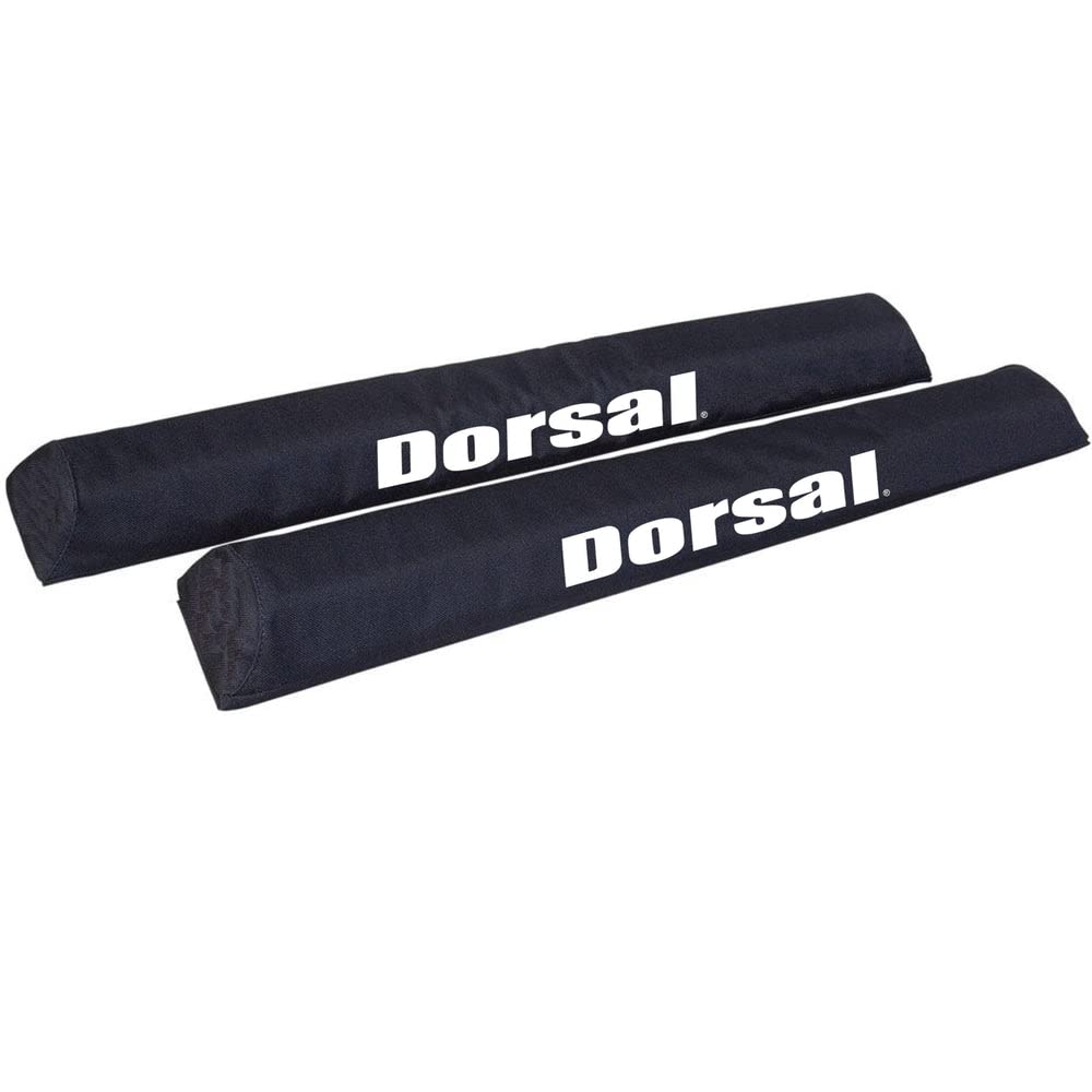 DORSAL Aero Roof Rack Pads for Factory (Narrow) Crossbars - Pack of 2 for Surfboards Kayaks Sups Snowboards Polyester 20" Inch OEM Aero Bars Black