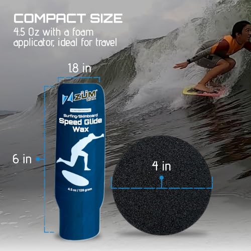 Surfing Skimboard Wax - Eco-Friendly, PFAS-Free, Ultra Speed Glide, Vanilla Scent, Made in USA, 4.5 oz