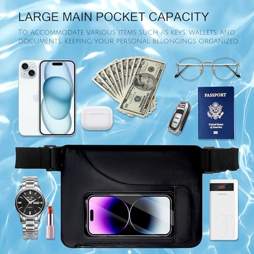 Waterproof Fanny Pack with Phone Case for Swimming Beach Boating Dry Bag