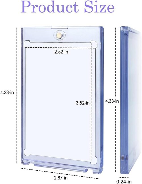 Neetbu Ultimate 35pt One-Touch Magnetic Card Holder with UV Protection ??Hard Plastic Sports/Game Card Protector Case for Collectibles, Trading Cards & Gaming Cards (20,30,40-Pack, White) (40)