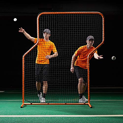 CHAMPRO Brute Heavy-Duty Steel Frame Baseball/Softball Pitcher's Z Screen Batting Cage Practice Net, 7'x 5?? ORANGE