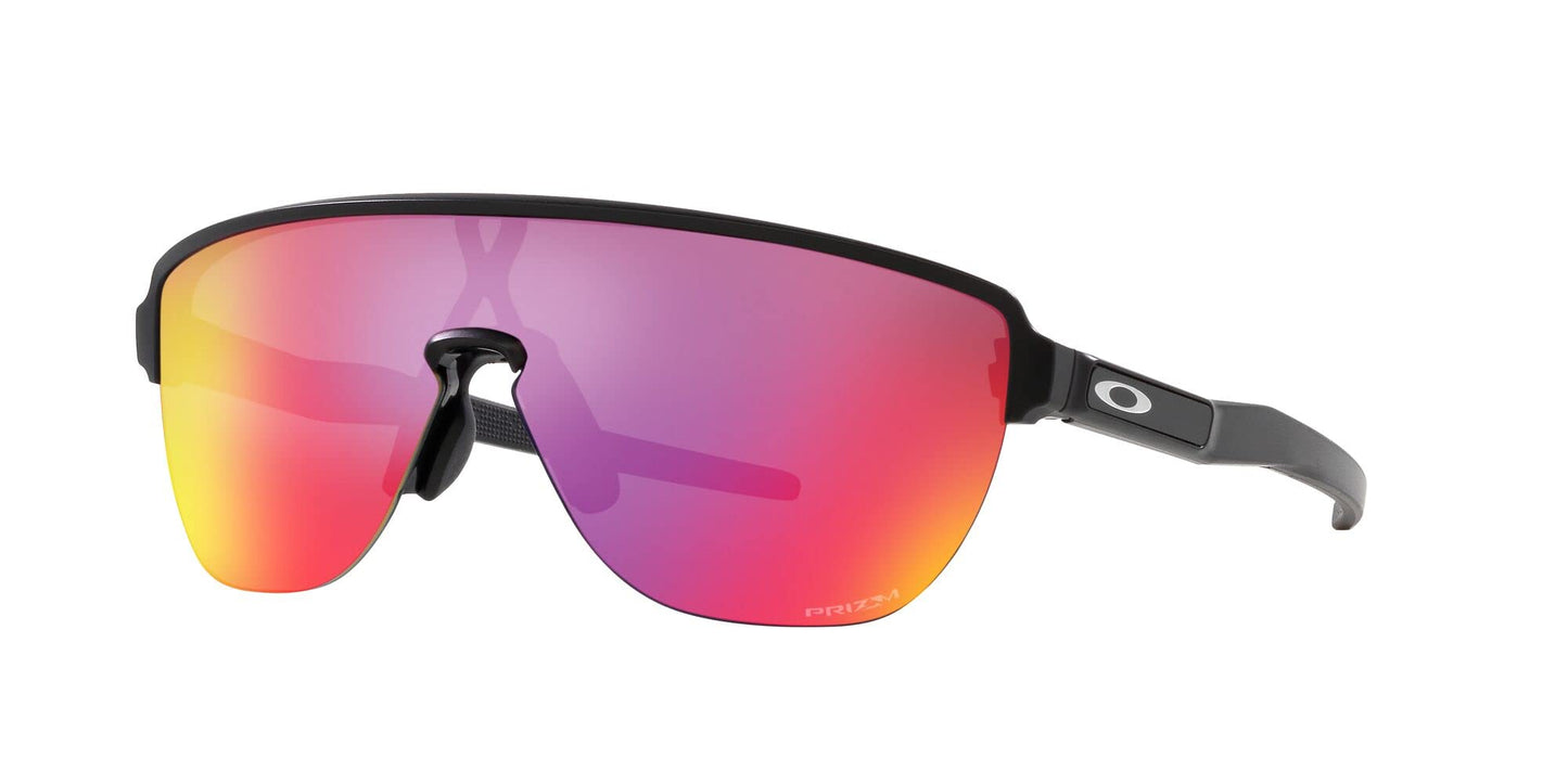 Oakley Mens OO9248A Corridor Low Bridge Fit Rectangular Sunglasses, Matte Black/Prizm Road, 42 mm